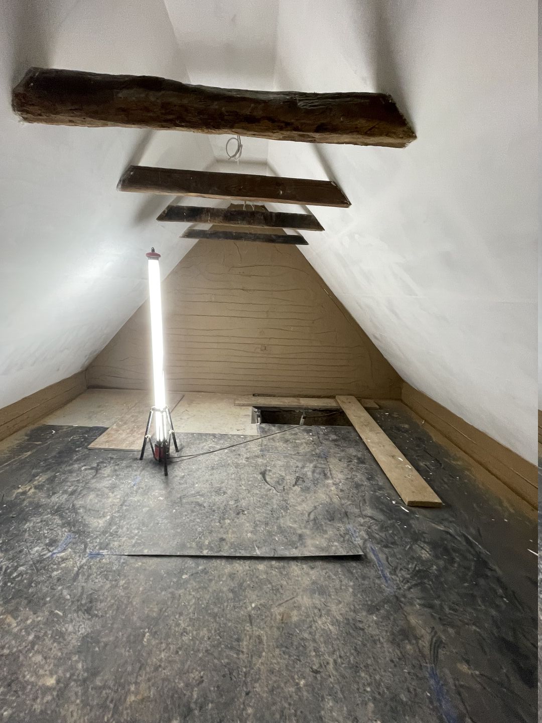 Eingeputzte Wandheizung im Dachgeschoss mit Lehm